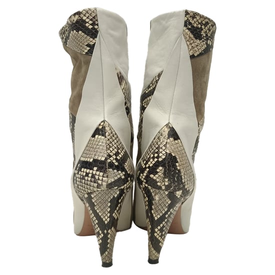 Aquazzura Calder Stiefeletten in Schlangenlederoptik aus mehrfarbigem Wildleder - Image 3