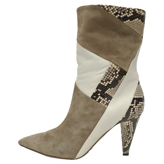 Aquazzura Calder Stiefeletten in Schlangenlederoptik aus mehrfarbigem Wildleder - Image 4