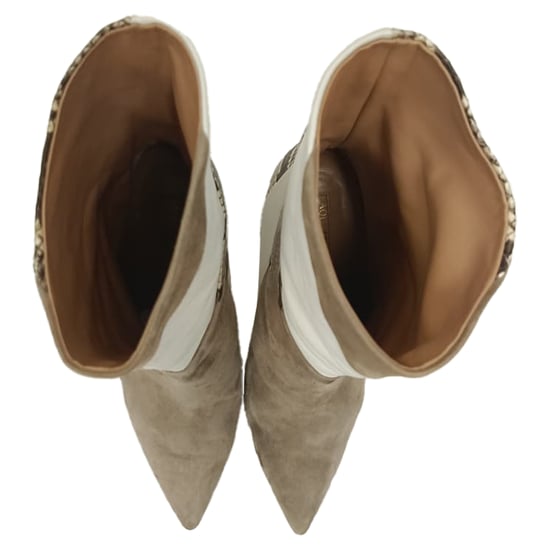 Aquazzura Calder Stiefeletten in Schlangenlederoptik aus mehrfarbigem Wildleder - Image 6