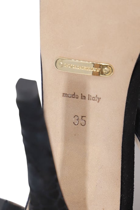 Burberry Polesden 120 Plattformsandalen mit Spitze aus schwarzem Wildleder - Image 6