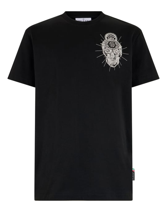 Round Neck T-Shirt Chest Embroidery Skull - Image 1