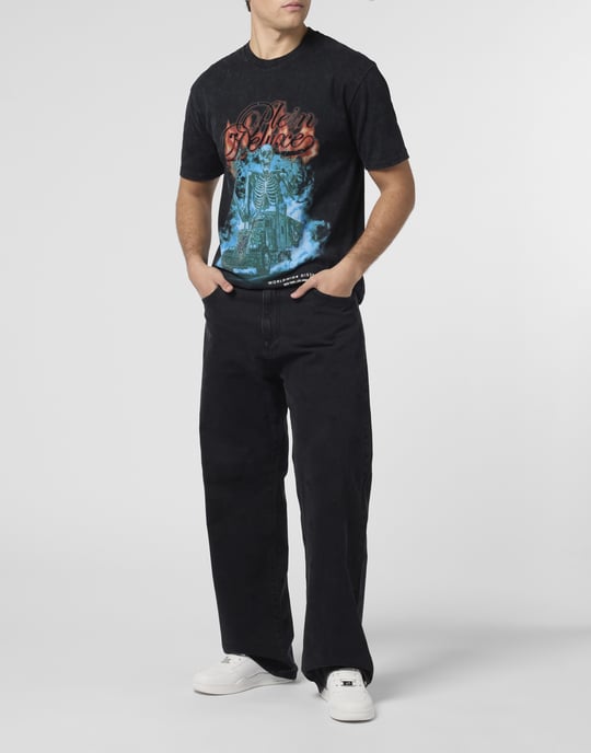 Round Neck T-Shirt Plein Deluxe Skeleton Stones - Image 4