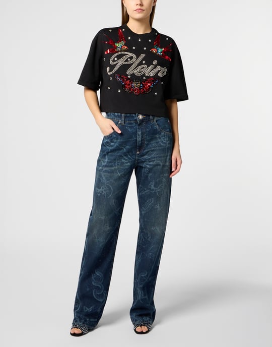 Cropped T-Shirt Tattoo Strass - Image 4