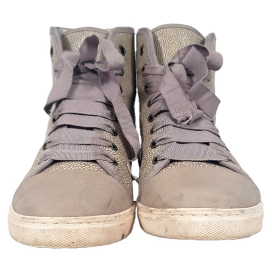 Lanvin High-Top-Sneaker aus strukturiertem beigefarbenem Leder - Image 2