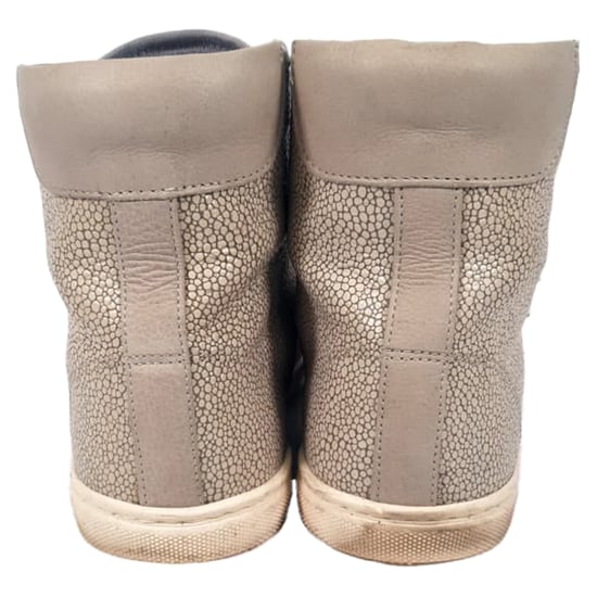 Lanvin High-Top-Sneaker aus strukturiertem beigefarbenem Leder - Image 3