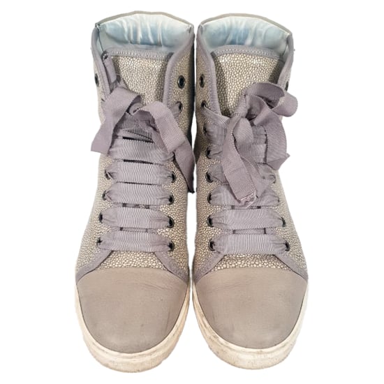 Lanvin High-Top-Sneaker aus strukturiertem beigefarbenem Leder - Image 5