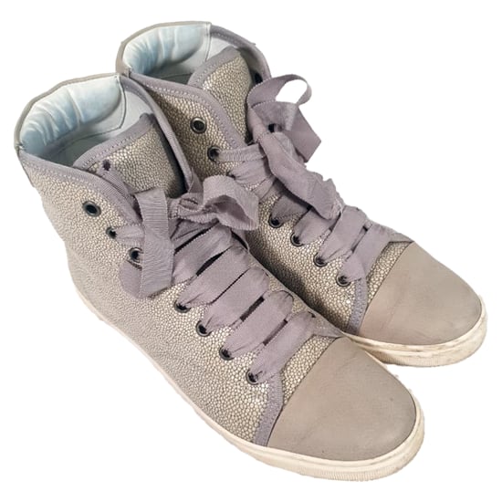 Lanvin High-Top-Sneaker aus strukturiertem beigefarbenem Leder - Image 6