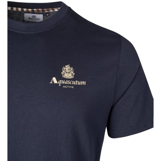 Aquascutum Active T-shirt Mit Kleinem Logo, Marineblau - Image 3