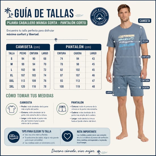 Herren Sommer Kurz Baumwoll Pyjamas KL30000 - Image 6
