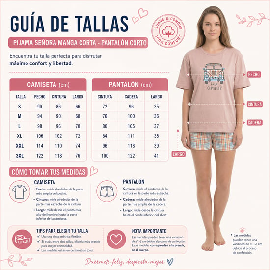 Damen Sommer Kurzarm Baumwollpyjama KL40000 - Image 6