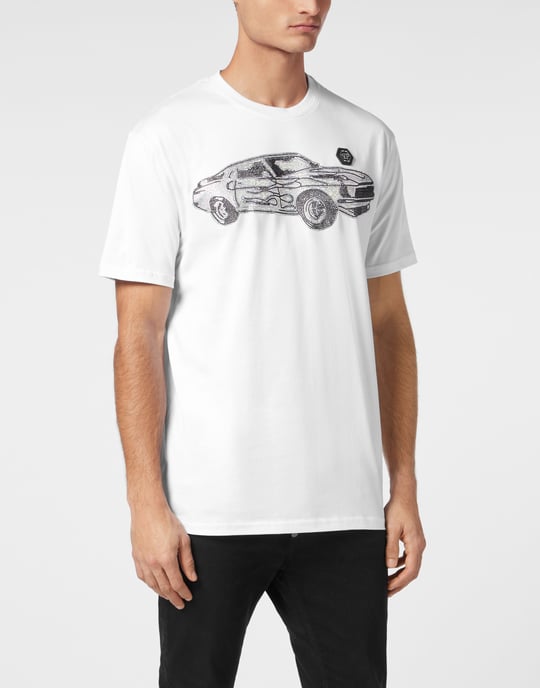 Philipp Plein Rundhals-T-Shirt Racing - Weiß - Image 2