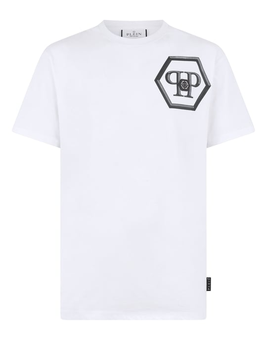 Round Neck T-Shirt Lines Hexagon - Image 1