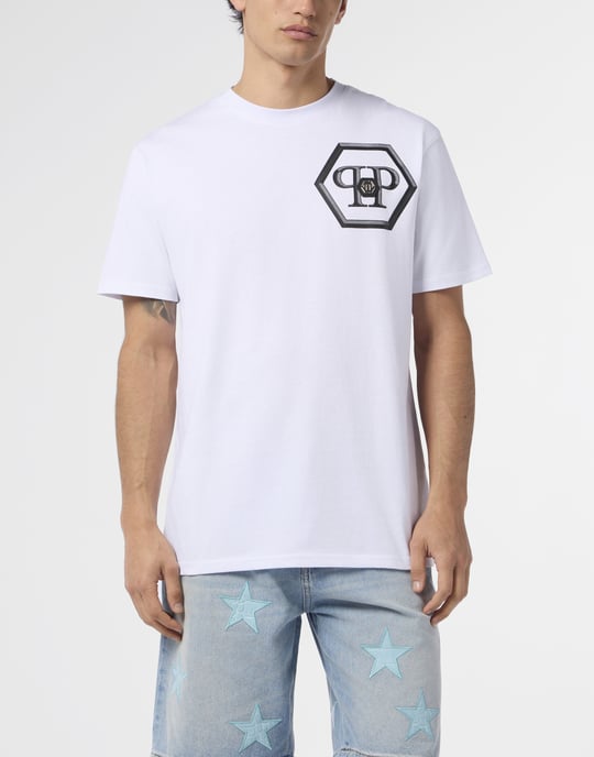 Round Neck T-Shirt Lines Hexagon - Image 2