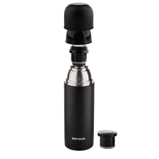 Meteor - Thermosflasche, Logo, 1000ml (Schwarz) - Image 2