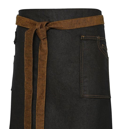 Premier - Taillenschürze "Division", Waxed Look (Schwarz/Hellbraun) - Image 2