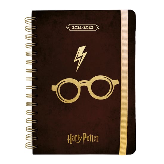 Harry Potter - "2021-2022" Blitz & Brille-Notizbuch, A5 (Weinrot) - Image 1