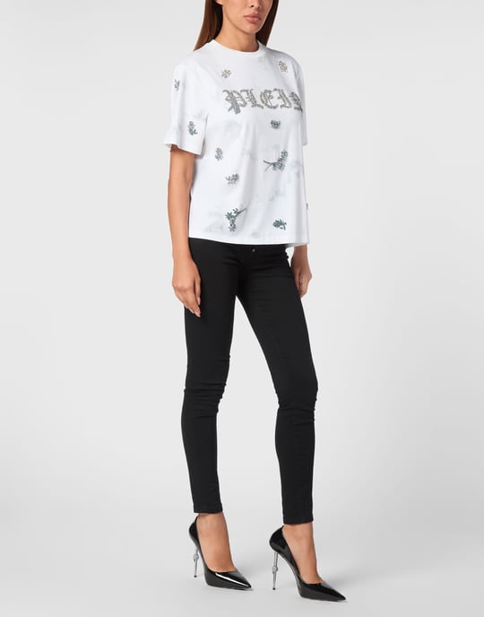 Philipp Plein T-Shirt mit Print, Man Fit - Hellblau - Image 4