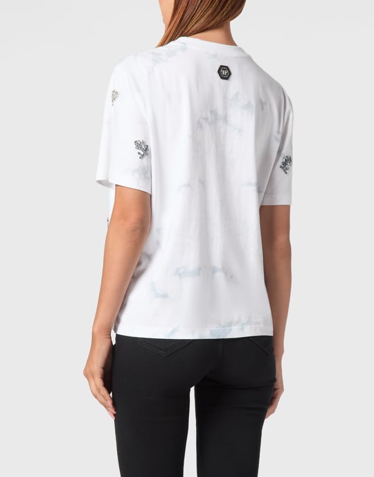 Philipp Plein T-Shirt mit Print, Man Fit - Hellblau - Image 5