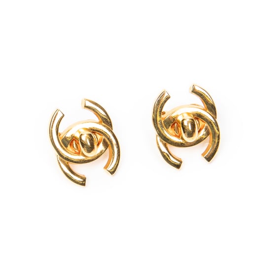 CC Turn Lock Clip On Earrings Ohrringe - Image 1