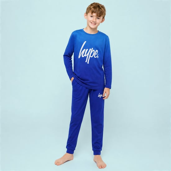 Jungen Ombre Langarm-Pyjama-Set Blau Kinder Nachtwäsche - Image 4