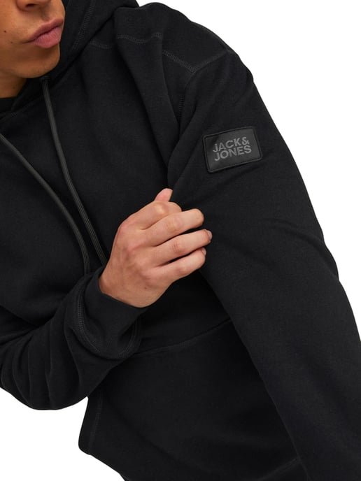 Classic Waffle Sweat Hood von Jack & Jones in der farbe Schwarz und in größe M. - Image 4