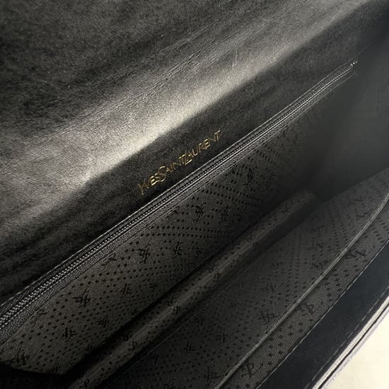 Vintage-Clutch aus Leder von Yves Saint Laurent, geprägt - Image 4