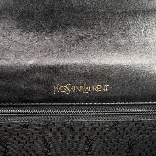 Vintage-Clutch aus Leder von Yves Saint Laurent, geprägt - Image 5