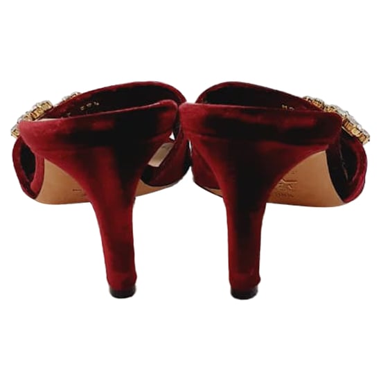 Dior Soul Swarovski Strass-Mules in burgunderrotem Samt - Image 3
