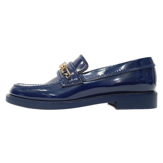 Chanel Loafer mit glänzendem Logo aus blauem Kalbslackleder - Image 3