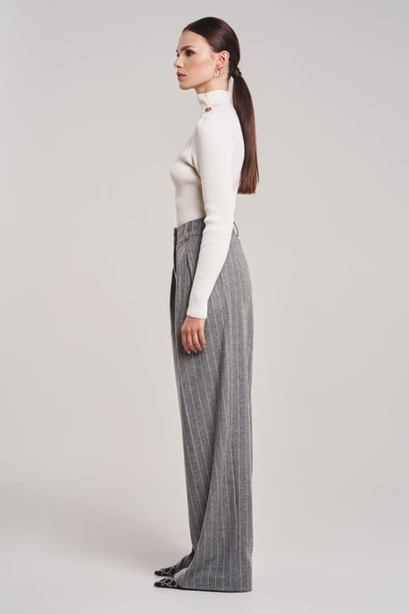 BENU Weißer Damen Merinowolle Rollkragenpullover - Image 3
