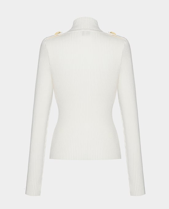 BENU Weißer Damen Merinowolle Rollkragenpullover - Image 5