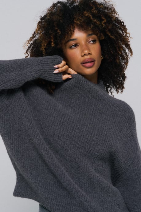 BENU Grauer Damen Alpaka Wollpullover - Image 4