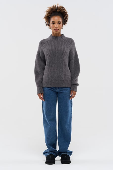 BENU Grauer Damen Alpaka Wollpullover - Image 5