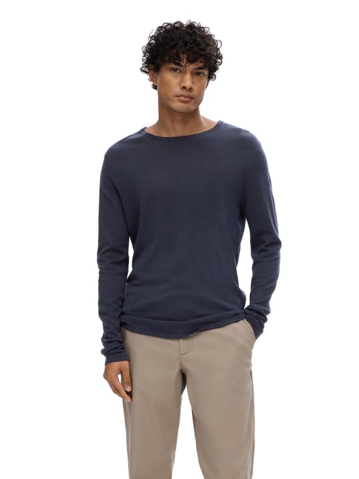 Rocks Knit Crew Neck Dark Sapphire von Selected in der farbe Blau und in größe XL. - Image 4