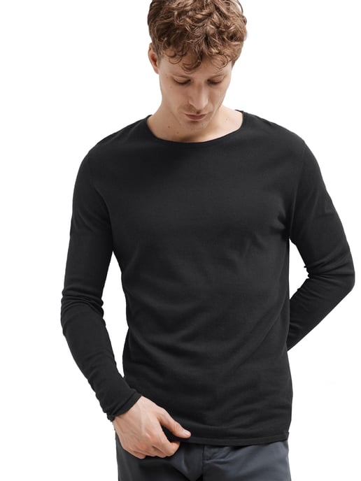 Rocks Knit Crew Neck Zwart von Selected in der farbe Schwarz und in größe L. - Image 3