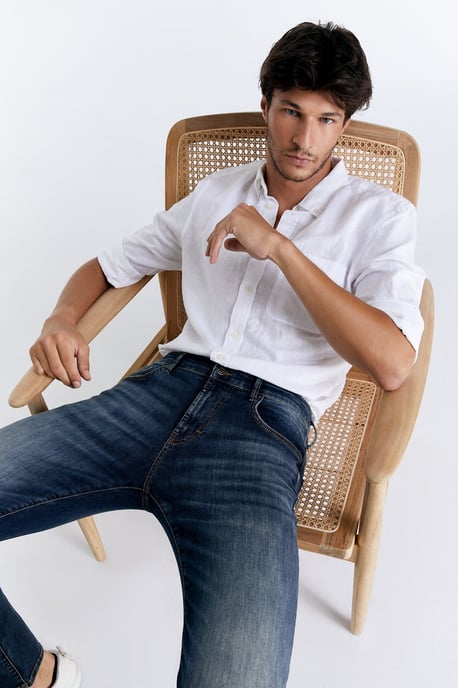 Lance Mid Waist Regular Length 5 Pocket Jeans Dunkelblau - Image 3