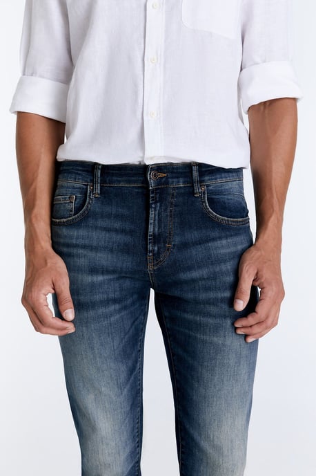 Lance Mid Waist Regular Length 5 Pocket Jeans Dunkelblau - Image 4
