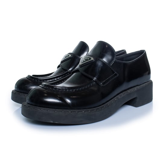 Prada, schwarze hochglänzende Lederloafer - Image 1