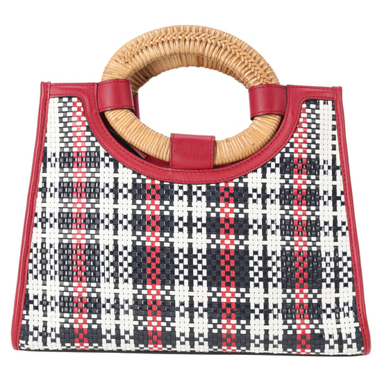 Fendi Runaway Karo Shopper Tote Bag aus rotem Canvas - Image 3