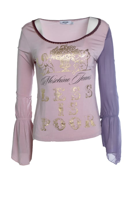 Moschino Jeans, Pinkes Top mit schwingenden Ärmeln - Image 1