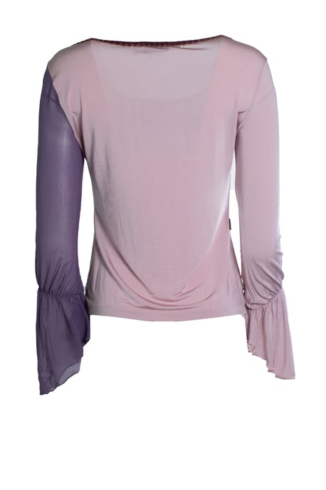 Moschino Jeans, Pinkes Top mit schwingenden Ärmeln - Image 3