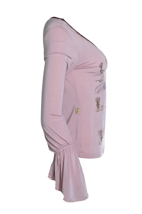 Moschino Jeans, Pinkes Top mit schwingenden Ärmeln - Image 4