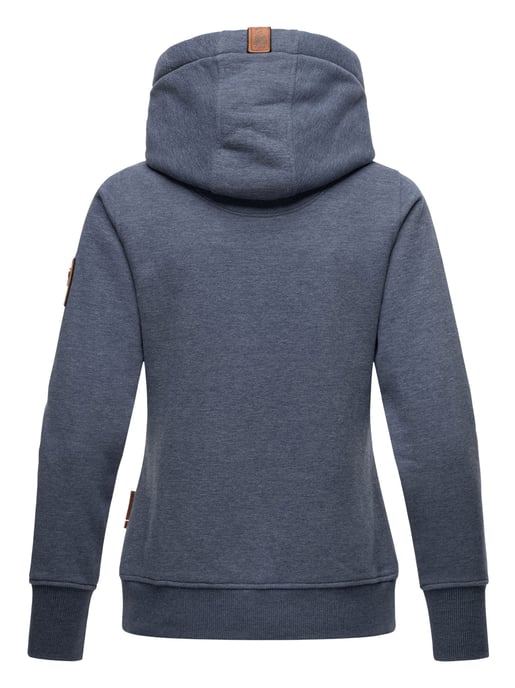 Navahoo Damen Hoodie Namikaa – Kuscheliger Kapuzenpullover mit Hochkragen & Kunstleder-Details - Image 3