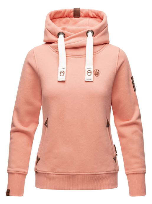 Navahoo Damen Hoodie Namikaa – Kuscheliger Kapuzenpullover mit Hochkragen & Kunstleder-Details - Image 1