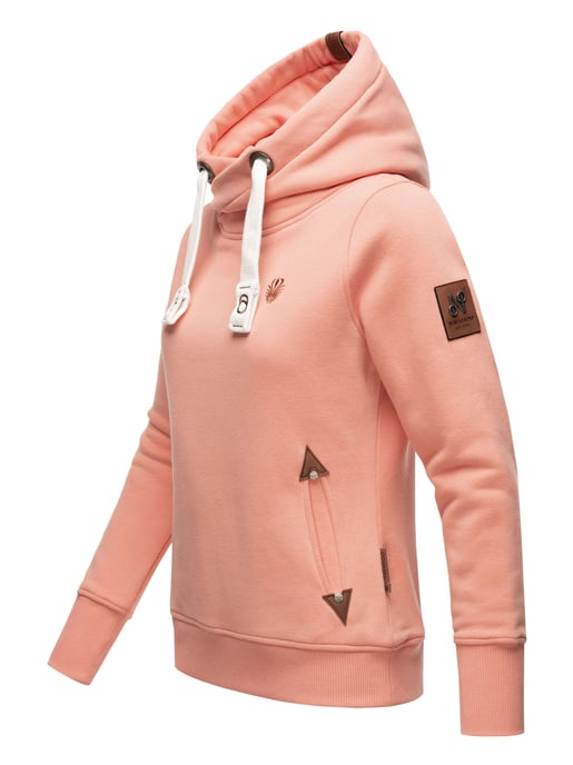 Navahoo Damen Hoodie Namikaa – Kuscheliger Kapuzenpullover mit Hochkragen & Kunstleder-Details - Image 2