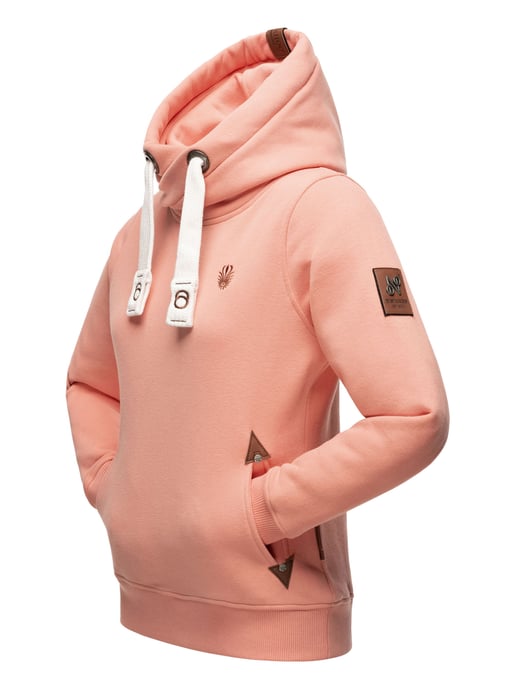 Navahoo Damen Hoodie Namikaa – Kuscheliger Kapuzenpullover mit Hochkragen & Kunstleder-Details - Image 4