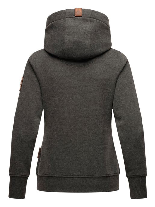 Navahoo Damen Hoodie Namikaa – Kuscheliger Kapuzenpullover mit Hochkragen & Kunstleder-Details - Image 3
