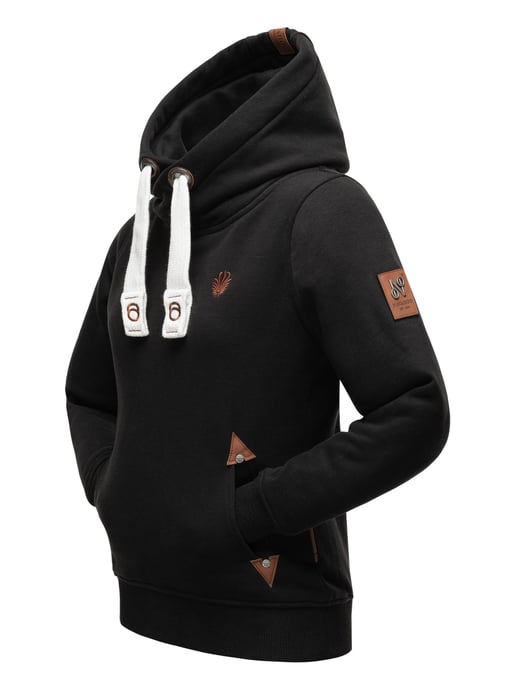 Navahoo Damen Hoodie Namikaa – Kuscheliger Kapuzenpullover mit Hochkragen & Kunstleder-Details - Image 4