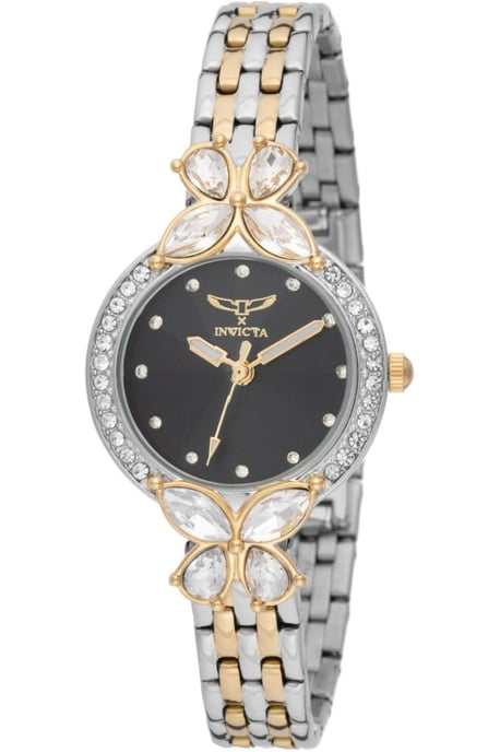 Invicta Wildflower 69096 Damenuhr - Quarzwerk - Metall mit schwarzem Zifferblatt - 30 mm - Image 1