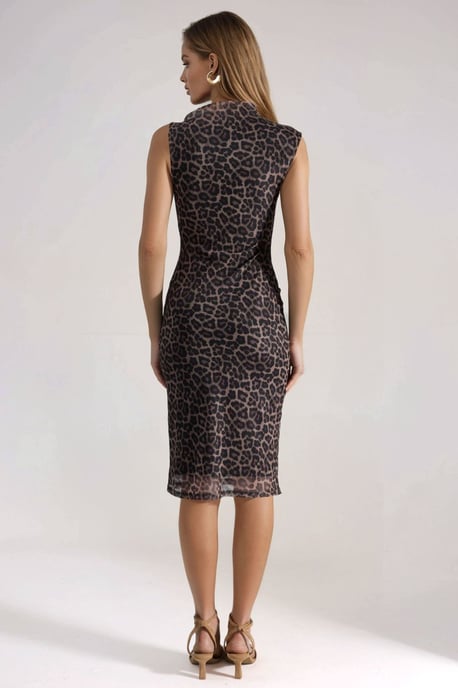 Drapiertes gemustertes Midikleid - Image 3